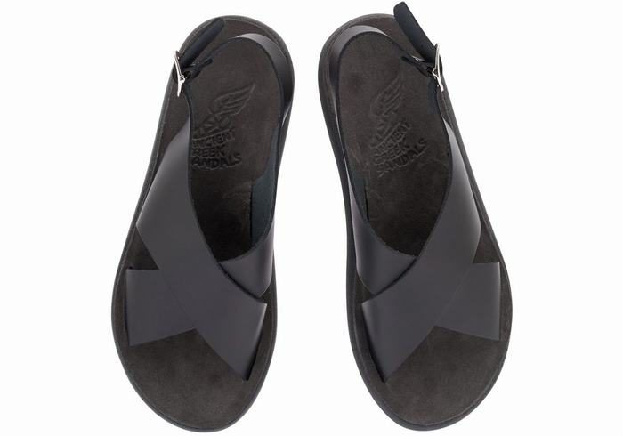 Sandały na Platformie Damskie Ancient Greek Sandals Maria Comfort Czarne | QRO8143SM